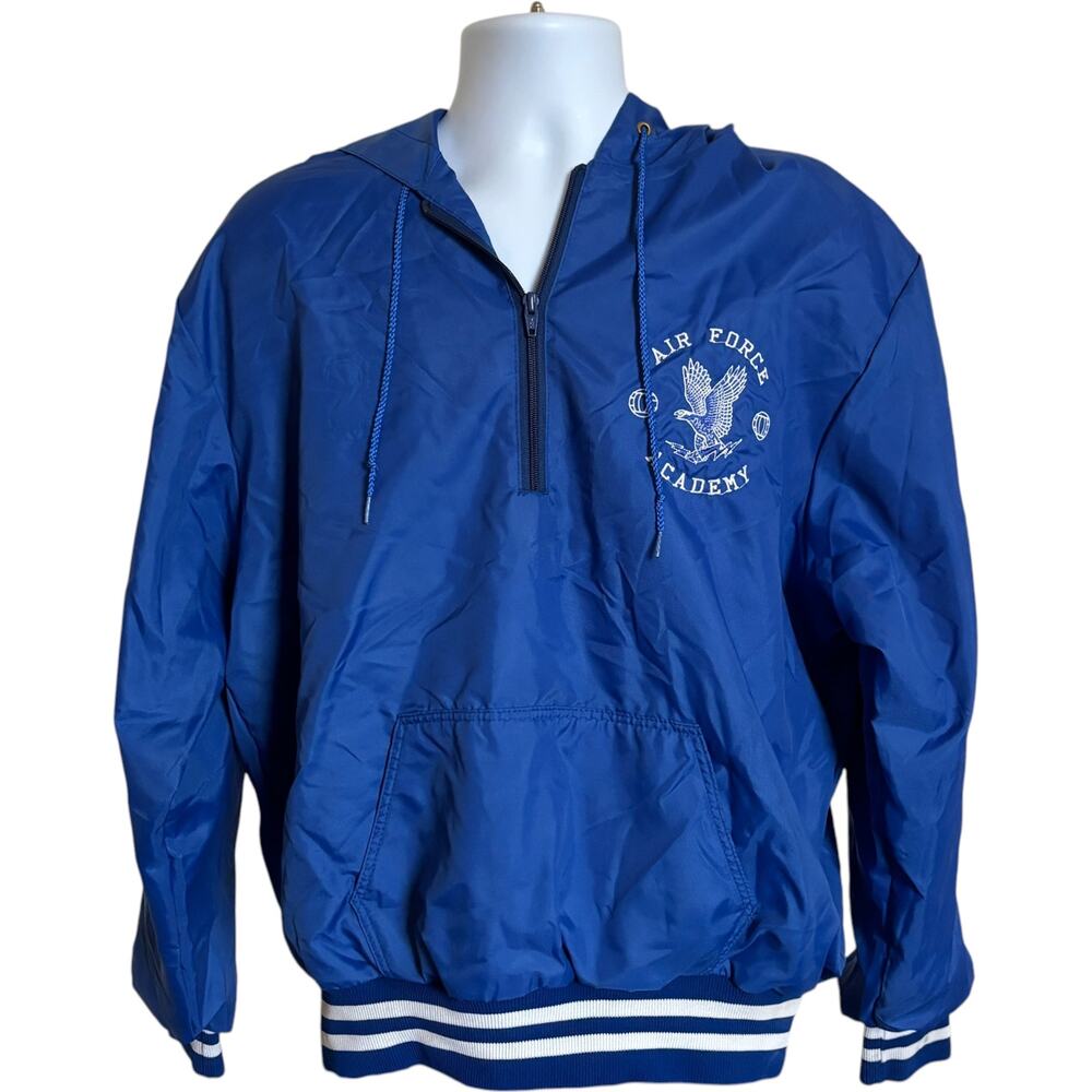 Rennoc L Retro Hooded Windbreaker Blue Relaxed